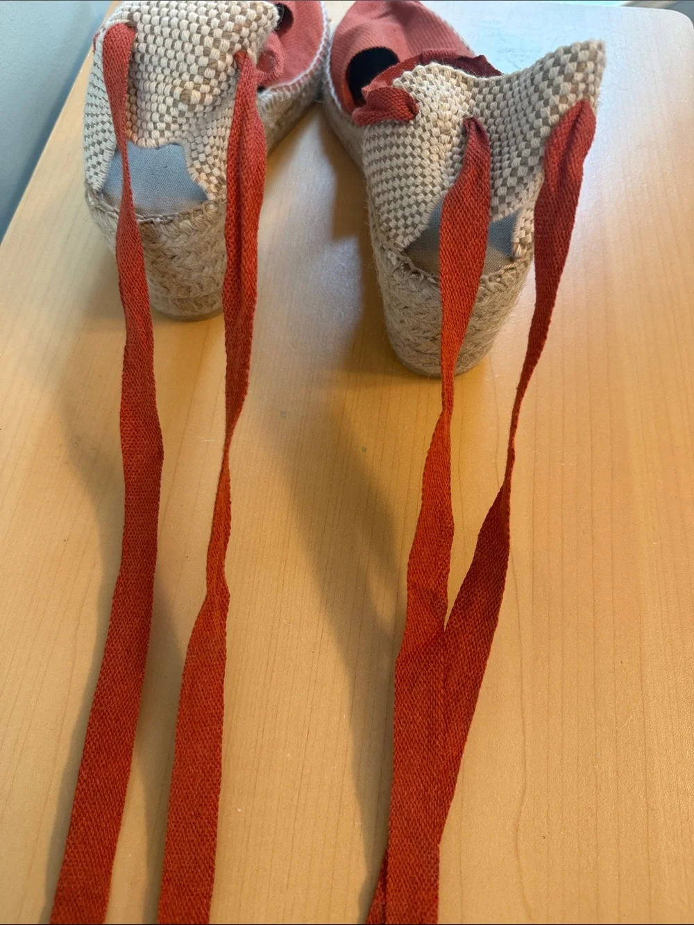 Diegos orange Wedge Lola Wrap Espadrilles Spain 40 (7.5)